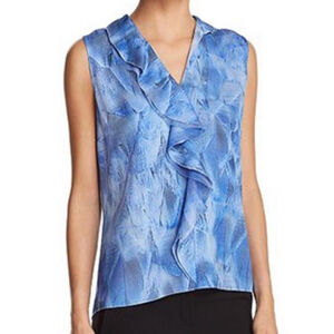 Elie Tahari “Adreena” Silk Ruffle Blouse